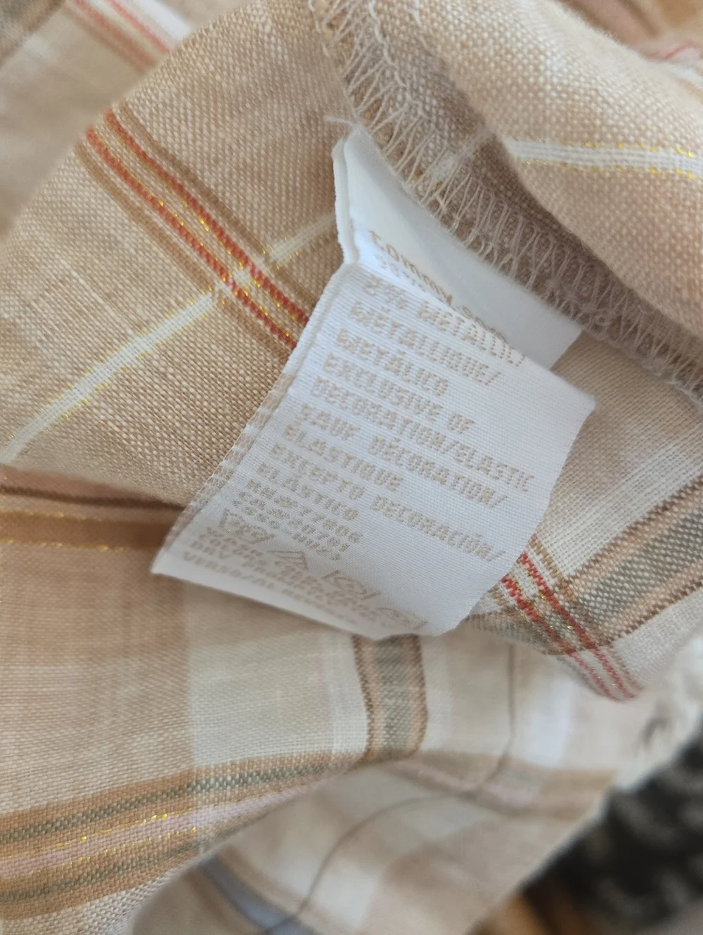 Tommy Hilfiger Beige Plaid Midi Skirt